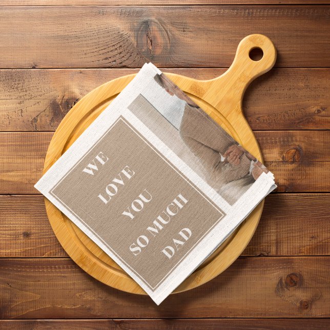 Modern Collage Photo & We Love Dad Gifts Tea Towel (Creator Uploaded)
