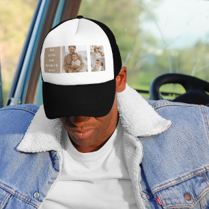 Modern Collage Photo & We Love Dad Gifts Trucker Hat