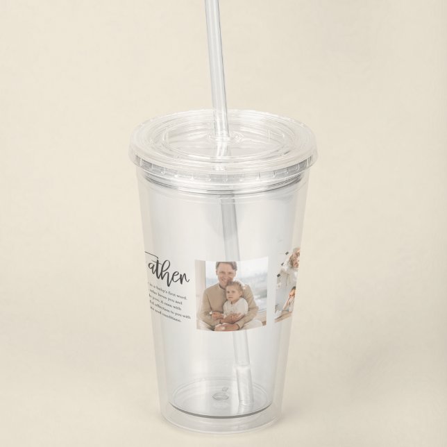 Modern Collage Photo With Father Best Quote Gift Acrylic Tumbler (Creator Uploaded)