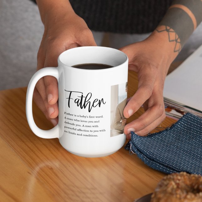 Modern Collage Photo With Father Best Quote Gift Coffee Mug (Creator Uploaded)