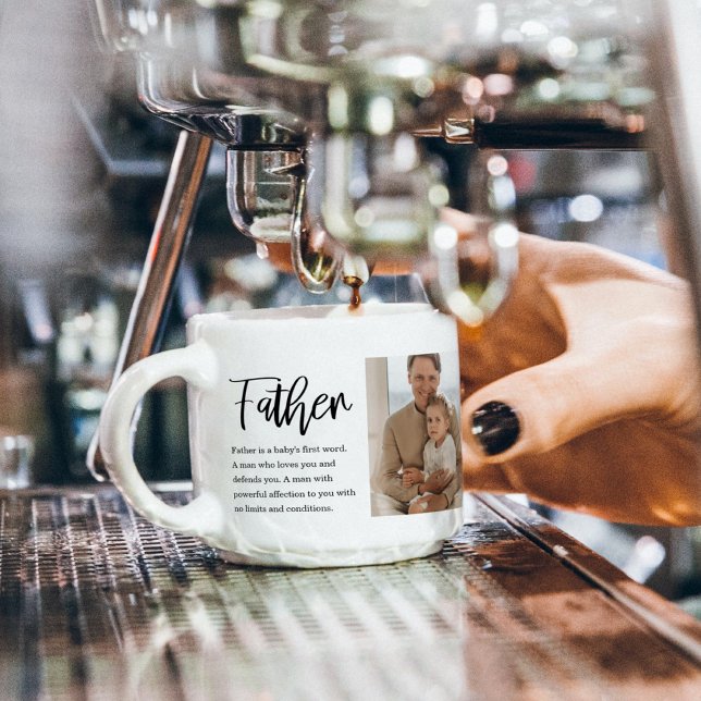 Modern Collage Photo With Father Best Quote Gift Espresso Cup (Creator Uploaded)