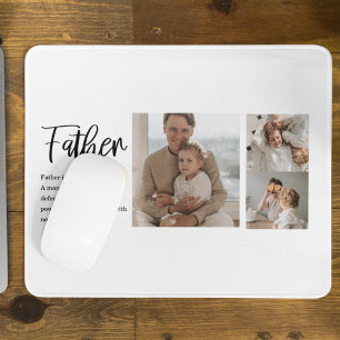 Modern Collage Photo With Father Best Quote Gift Mouse Pad