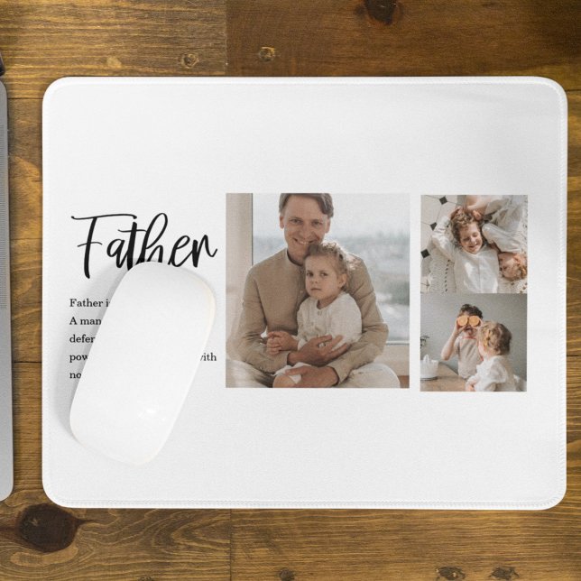 Modern Collage Photo With Father Best Quote Gift Mouse Pad (Creator Uploaded)