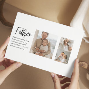 Modern Collage Photo With Father Best Quote Gift Postcard