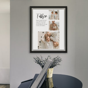 Modern Collage Photo With Father Best Quote Gift Poster