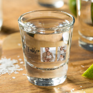 Modern Collage Photo With Father Best Quote Gift Shot Glass
