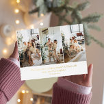 Modern Collage Three Photo Christmas  Foil Holiday Postcard<br><div class="desc">Modern Collage Three Photo Christmas</div>