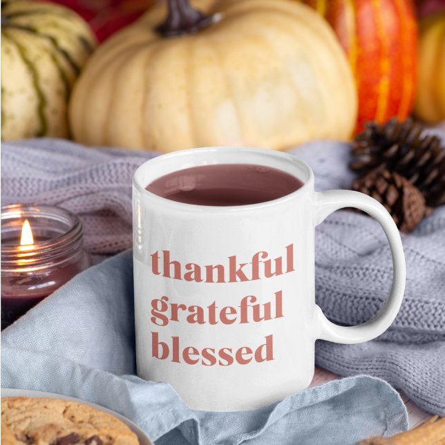 Modern Collage Three Photo | Happy Thanksgiving Coffee Mug (Creator Uploaded)
