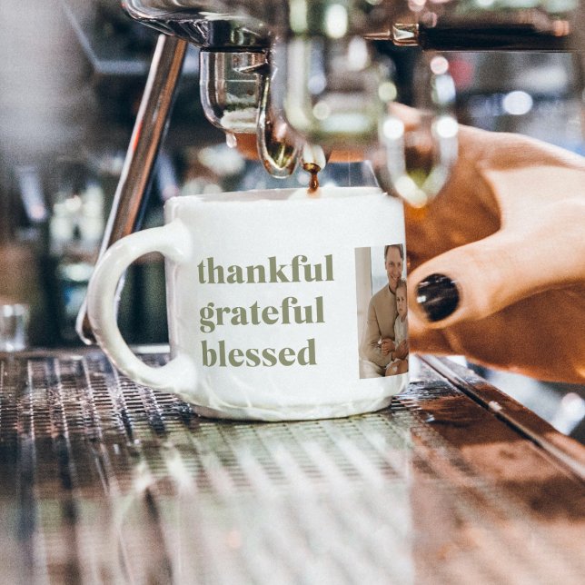 Modern Collage Three Photo | Happy Thanksgiving Es Espresso Cup (Creator Uploaded)