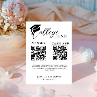 Modern College Fund High School fund QR code Pedestal Sign