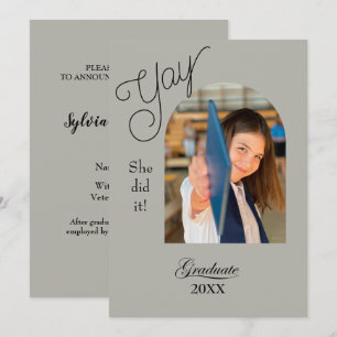 Modern College Graduation Announcement with photo