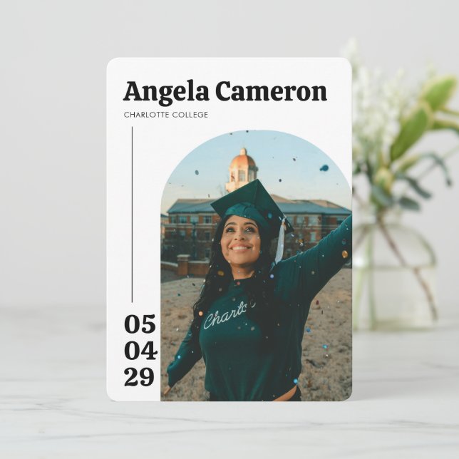 Modern College Graduation Party Invitation (Standing Front)