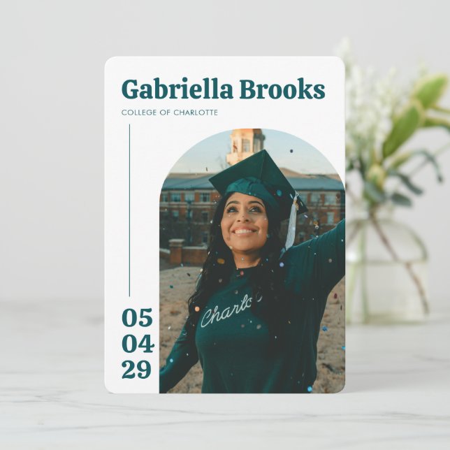 Modern College Graduation Party Invitation (Standing Front)