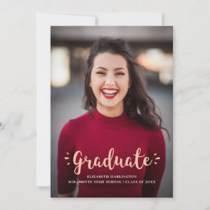 Modern college, high school, university graduation invitation