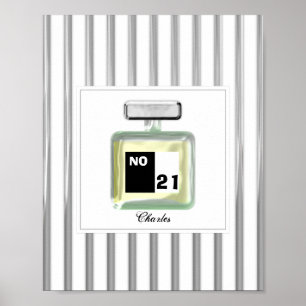 Modern Cologne Perfume Bottle For Men Personalised Poster