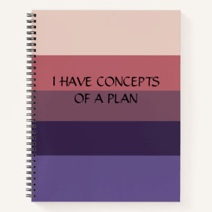 Modern Colorblock Horizontal Stripe Blue Monogram Notebook