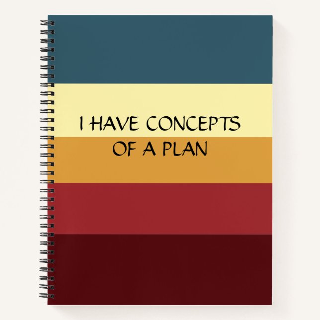 Modern Colorblock Horizontal Stripe Green Monogram Notebook (Front)