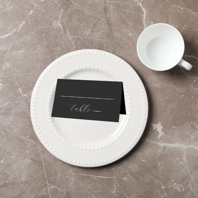 Modern Colorblock Wedding | Double Black Place Card (Creator Uploaded)