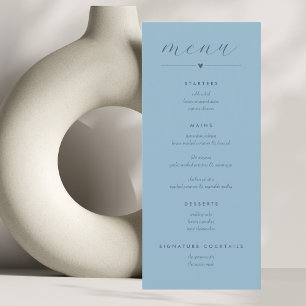Modern Colorblock Wedding Menu   Light Blue