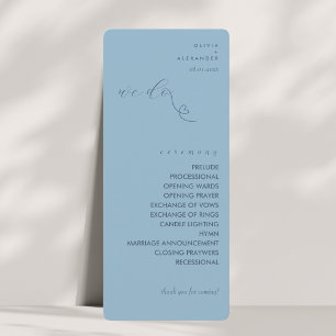Modern Colorblock Wedding Program Light Blue
