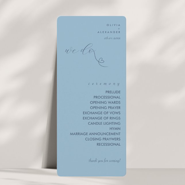 Modern Colorblock Wedding Program | Light Blue (Creator Uploaded)