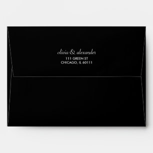 Modern Colorblock Wedding Stationary   Black Envelope