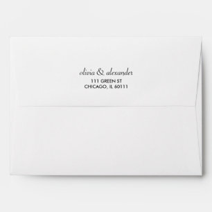 Modern Colorblock Wedding Stationary   White Envelope