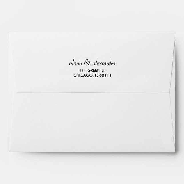 Modern Colorblock Wedding Stationary | White Envelope (Back (Top Flap))