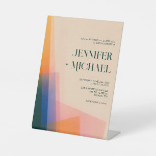 Modern Colorblock Wedding Welcome Sign