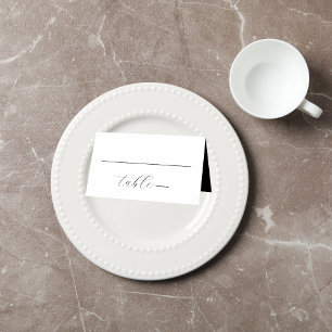 Modern Colorblock Wedding   White / Black Interior Place Card