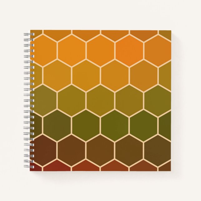 Modern Colorful 3d Cubes or Hexagons pattern Notebook (Front)