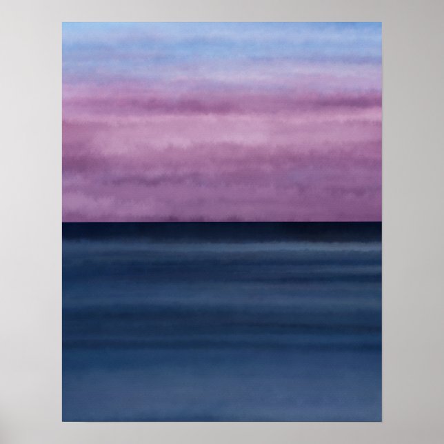 Modern Colorful Abstract Beach Sunset Poster (Front)