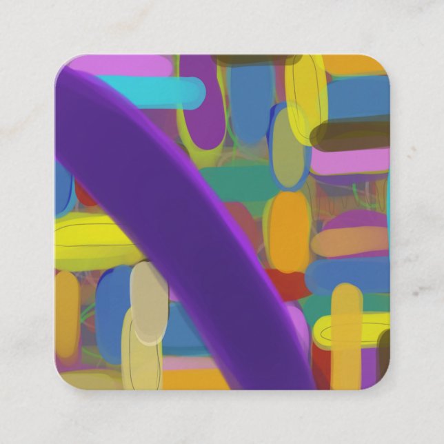 Modern Colorful Abstract Pattern Creative Square Business Card (Front)