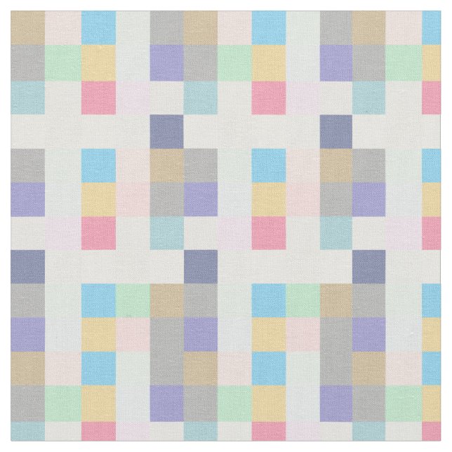 Modern Colorful Checkerboard Fabric (Close Up)