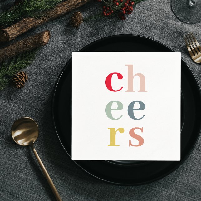 Modern Colorful Cheers | Pastel Colors Napkin (Creator Uploaded)