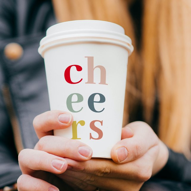 Modern Colorful Cheers | Pastel Colors Paper Cups (Creator Uploaded)