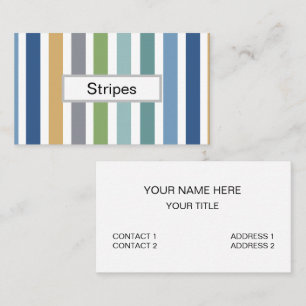 Modern Colorful Coastal Beach Stripes Business Card