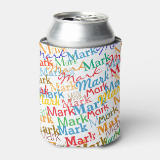 Modern Colorful First Name Fun Typography Can Cooler