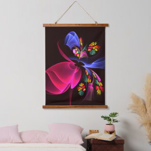 Modern Colorful Floral Abstract Art Pattern #06 Hanging Tapestry