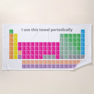 Modern Colorful Full Periodic Table Beach Towel