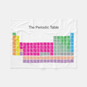 Modern Colorful Full Periodic Table Fleece Blanket