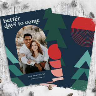 Modern colorful geometric abstract holiday photo card