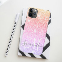 Modern Colorful Glitter Sparkles Personalized Name