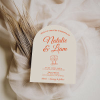 Modern Colorful Hand Drawn Retro Arched Wedding