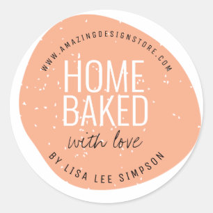 Modern colorful home baked  classic round sticker
