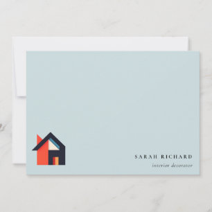 Modern Colorful House Logo Realtor Blue Red Orange Card