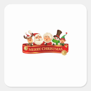 Modern Colorful Merry & Bright Christmas 2026 Square Sticker