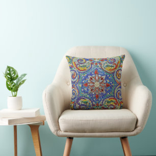 Modern Colorful Mosaic Throw Pillow – 