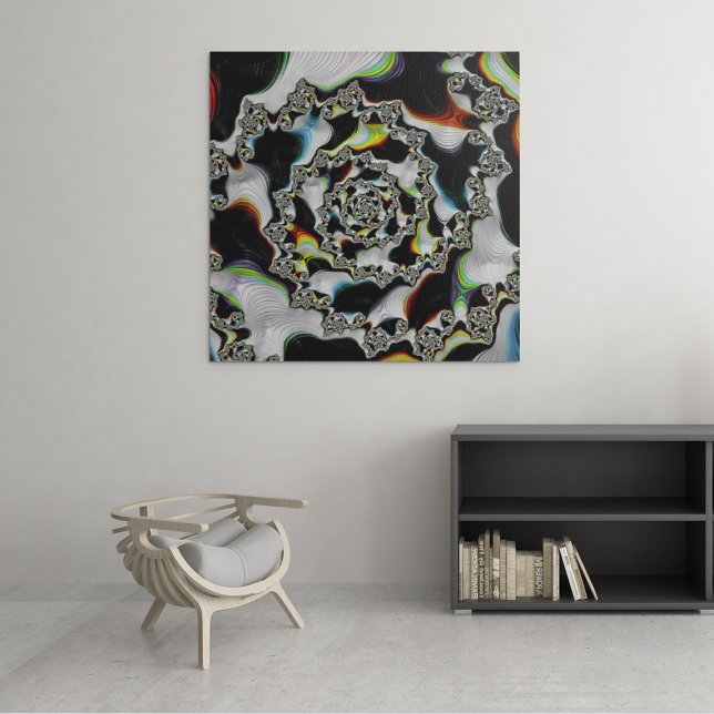 Modern Colorful Psychedelic Spiral Fractal Canvas Print (Creator Uploaded)