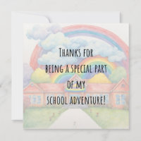 Modern Colorful Rainbow Thank You Teacher Card